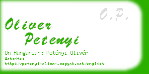 oliver petenyi business card