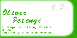 oliver petenyi business card